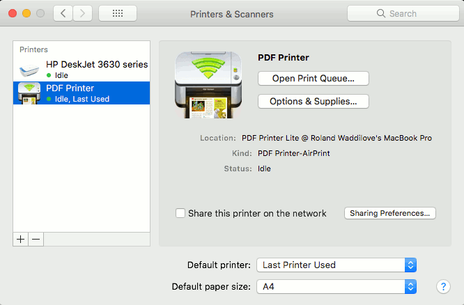 pdf for mac printer