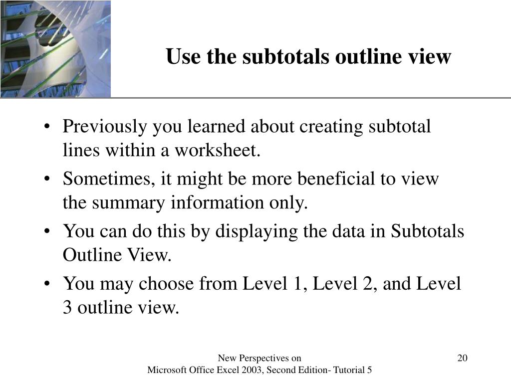 subtotal outline in excel for mac